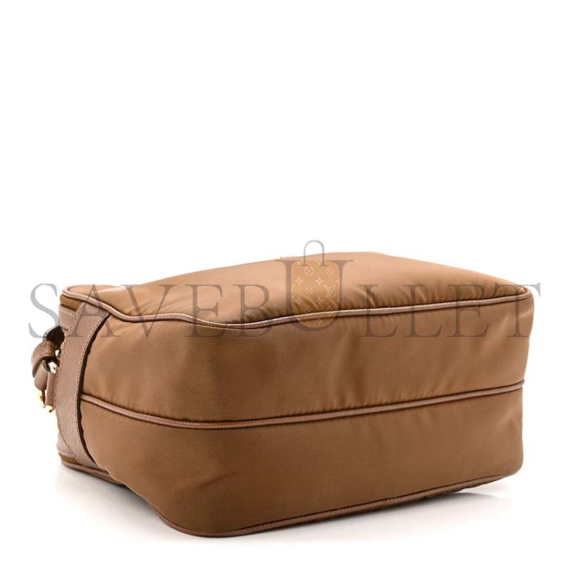 PRADA TESSUTO NYLON SAFFIANO RE-EDITION 1978 MESSENGER BAG SUGHERO 1BH218 (21*17*8cm)